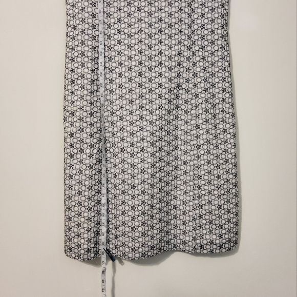 Luciano Dante Black/White Eyelet Embroidery Sleeveless Sheath Dress Size 6 - Picture 4 of 10